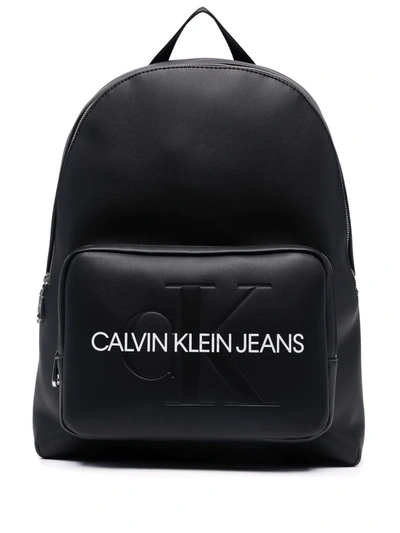 Calvin Klein Logo-print Backpack In Schwarz