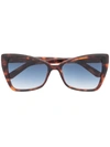 Karl Lagerfeld Cat Eye-frame Tortoiseshell Sunglasses In Braun
