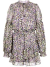 TED BAKER FLORAL-PRINT TIERED MINI DRESS
