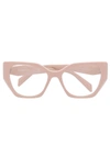 Prada Geometric-framed Glasses In Powder/demo Lens