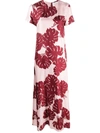 La Doublej Monstera Rosa In Silk Twill Swing Dress