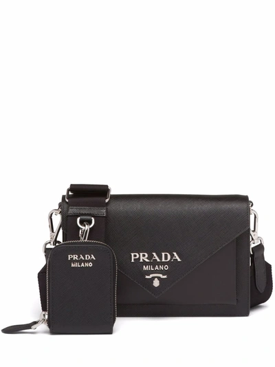 Prada Mini Envelope Shoulder Bag In Black