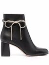 REDV BOW-DETAIL ALMOND-TOE ANKLE BOOTS