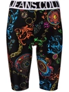 Versace Jeans Couture Baroque Print Jersey Biker Shorts In Schwarz