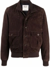 Valstar Buttoned Leather Jacket In Braun