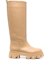 Gia Borghini Gia X Pernille Teisbaek Perni 07 Leather Knee-high Boots In Nude