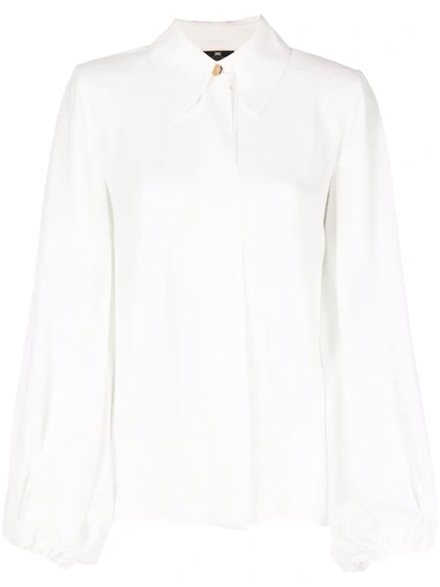 Elisabetta Franchi Draped Sleeve Blouse In Weiss
