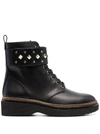 Michael Michael Kors Haskell Spike-strap Leather Boots In Schwarz