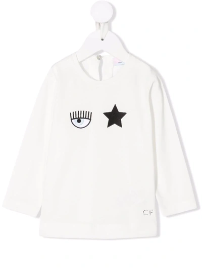 Chiara Ferragni Babies' White New Born T-shirt With Print