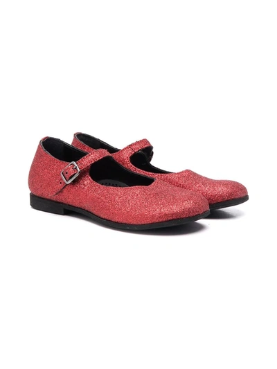 Gallucci Kids' Glitter-effect Ballerinas In 红色