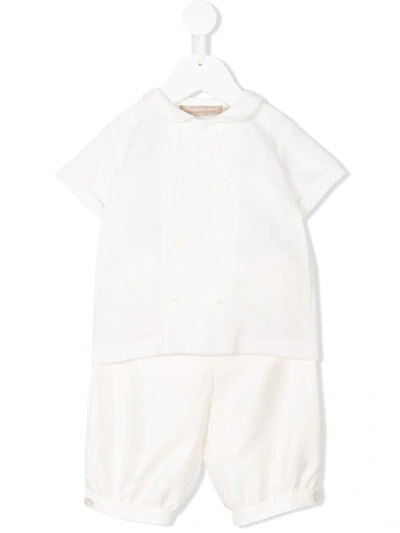 La Stupenderia Babies' Double-breasted Two-piece Set In Neutrals