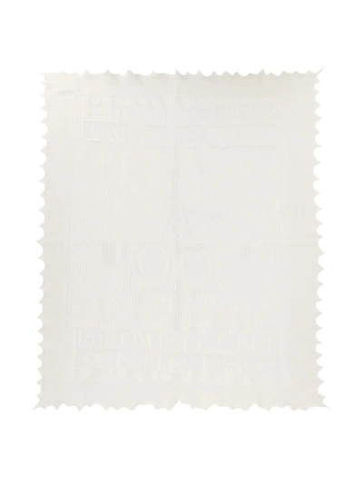 Bonpoint Crocheted Logo Blanket In White