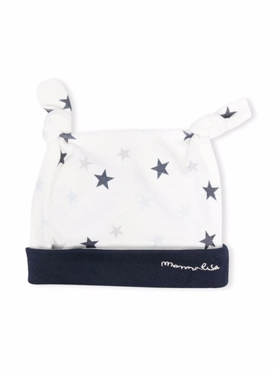 Monnalisa Babies' Star Print Knit Hat In White