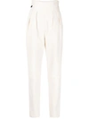 Philipp Plein High-waisted Leather Trousers In Nude