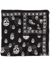 Alexander Mcqueen Silk Skull Scarf In White