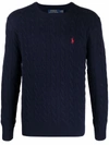 POLO RALPH LAUREN LOGO-EMBROIDERED CABLE-KNIT JUMPER