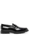 HOGAN ALMOND-TOE LEATHER LOAFERS