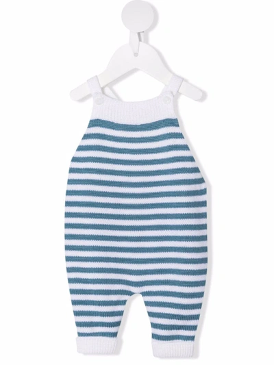 Little Bear Babies' Knitted Striped Romper In White