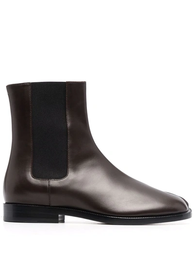 Maison Margiela Beatles Tabi-toe Ankle Boots In Brown