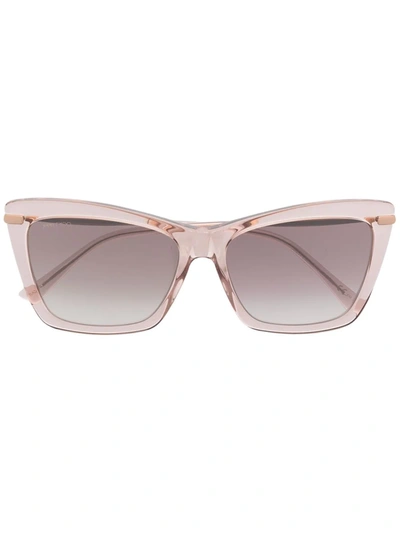 Jimmy Choo Transparent Oversize-frame Sunglasses In 金色