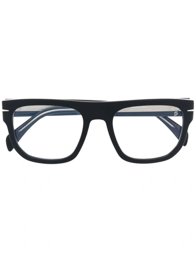Eyewear By David Beckham Polished Square-frame Glasses In 黑色