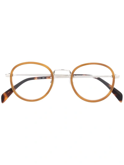 Eyewear By David Beckham Tortoiseshell Round-frame Glasses In 银色