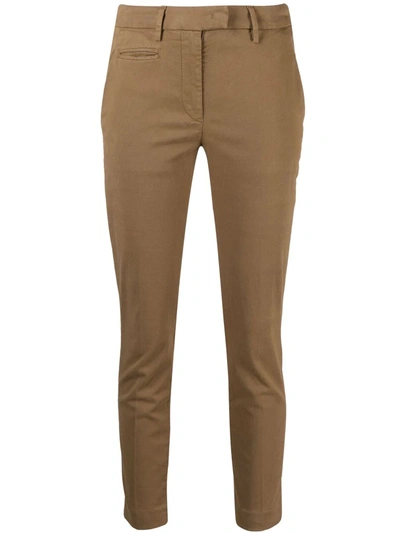 Dondup Stretch Fabric Perfect Chinos Pants In Brown