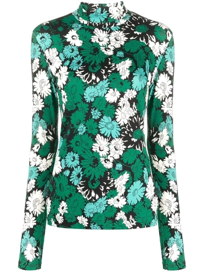 Paul Smith Archive Floral-print Long-sleeve Top In 绿色