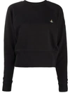 Vivienne Westwood Athletic Logo-embroidered Organic Cotton-jersey Sweatshirt In 黑色