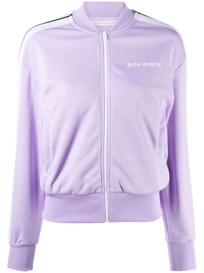 Palm Angels Side-stripe Logo-print Track Jacket In Purple