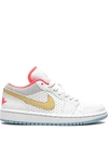 JORDAN AIR JORDAN 1 LOW SE "WHITE/SESAME/FLASH CRIMSON" SNEAKERS