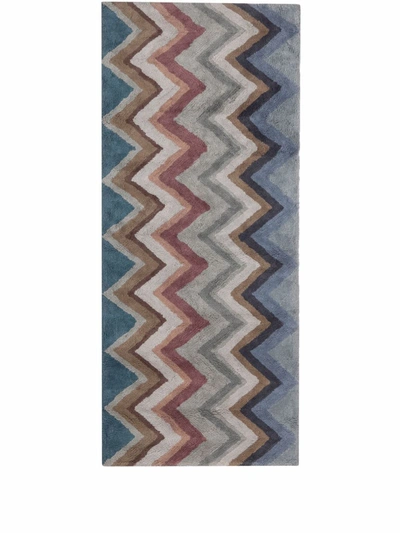 Missoni Zig-zag Pattern Rug In Blau