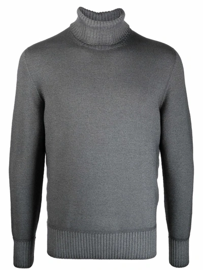 Drumohr Roll-neck Wool Jumper In Grey