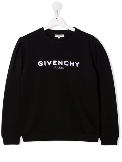 Givenchy Kids' Embroidered-logo Sweatshirt In Black