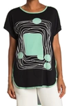 Patrizia Luca Graphic Print Top In Mint/ White