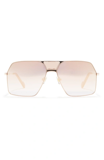 Zimmermann 59mm Charmed Aviator Sunglasses In Rose Gold / Rose Grad Mirror