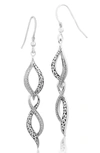 LOIS HILL DOUBLE LAYER DANGLE DIAMOND AND SCROLL DROP EARRINGS