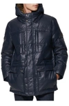 ANDREW MARC KINCAID QUILTED DOWN COAT WITH FAUX FUR TRIM