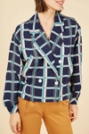 FRNCH WINDOWPANE PRINT DOUBLE BREASTED JACKET