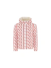 Valentino Men's Vltn Times Hooded Puffer Jacket In Bianco/rosso