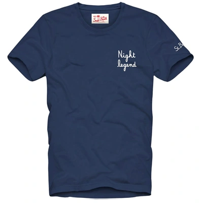 Mc2 Saint Barth Embroidered T-shirt Night Legend In Blue