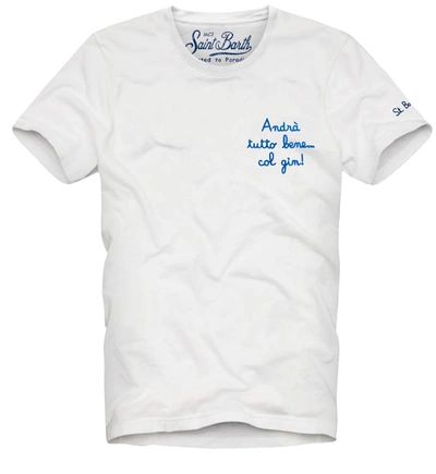 Mc2 Saint Barth Embroidered T-shirt Andrà Tutto Bene...col Gin!