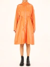 Bottega Veneta Orange Leather Parka In Orange