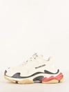 Balenciaga Triple S Logo Embroidered Sneakers In White