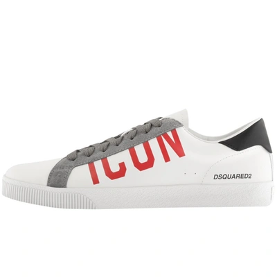 Dsquared2 White Leather Icon Cassetta Sneakers