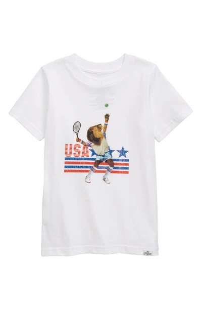 Kid Dangerous Kids' Tennis Lion Graphic Tee In White