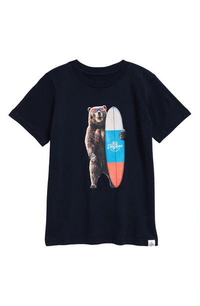 Kid Dangerous Kids' Grizzly Surfer Graphic Tee In Navy