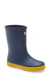 Hunter Kids' First Classic Waterproof Rain Boot In Navy/ Yellow