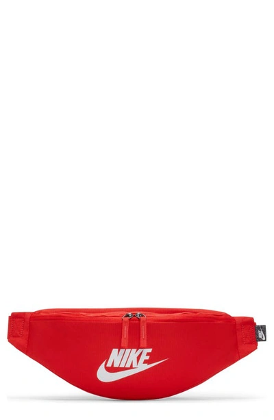 Nike Heritage Belt Bag In Chile Red/ Chile Red/ White