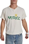 ERL UNISEX VENICE BE NICE DISTRESSED COTTON TEE,ERL02T002